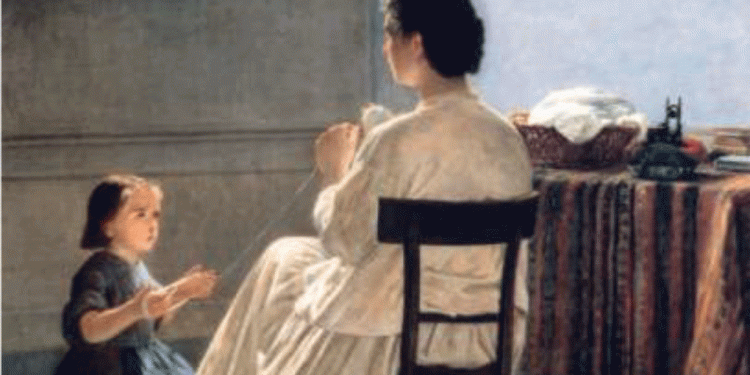 Silvestro Lega, L’educazione al lavoro, 1863, olio su tela.