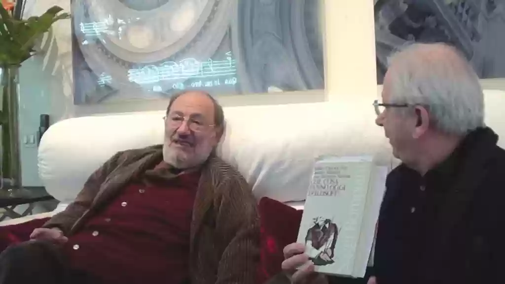 Umberto Eco (a sinistra) con Marcello Dibella