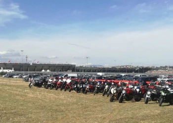 Ducatisti al parcheggio