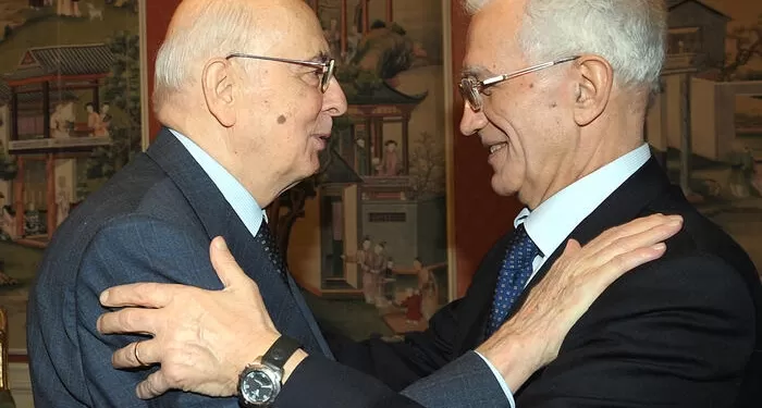 Il presidente della Repubblica Giorgio Napolitano con Vittorio Prodi