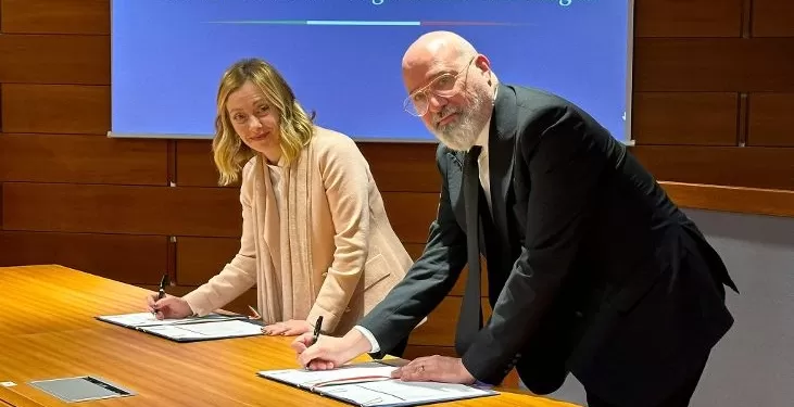 Stefano Bonaccini e Giorgia Meloni