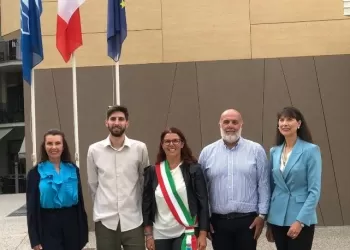 Da sinistra: Roberta Fabbri, Matteo Sanchioni, la Sindaca Marila Girolomoni, Roberto Reggiani e Rossana Biagioni