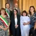 Emma Petitti insieme alla consigliera comunale Alessandra Zaghi di Morciano di Romagna, il sindaco di Coriano Gianluca Ugolini, il sindaco di Montescudo-Monte Colombo Gian Marco Casadei, l’assessora Francesca Mattei del Comune di Rimini, Maria Pia Ugolini sorella della vittima riminese Pier Paolo Ugolini