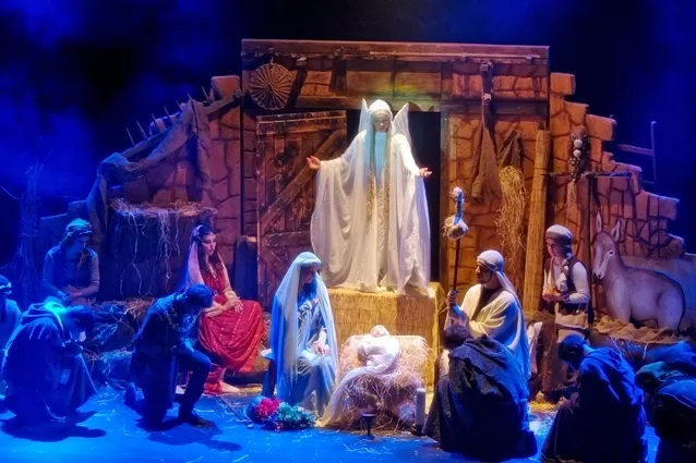 Foto di scena musical Greccio notte di Natale  1223 di Carlo Tedeschi autore e regista