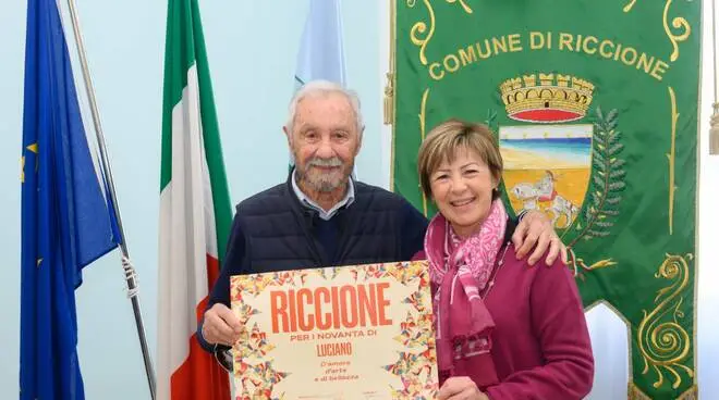 Luciano Luzzi con la sindaca Daniela Angelini