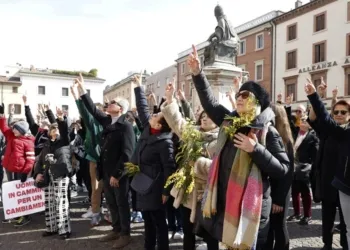 RIMINI 08-03-2025 camminata degli uomini contro la violenza sulle donne ©Claudio Zamagni/