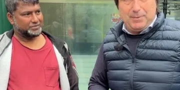 Il sindaco Biancani con Ullah