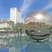 Pesaro, piazza della Libertà, la Grande sfera (Palla di Pomodoro)