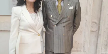 Rossella Marcantoni e l’ambasciatore Giorgio Girelli dinanzi al Senato
