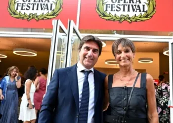 Andrea Biancani con la consorte Marzia