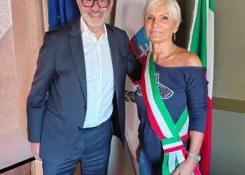 Maurizio Saggion con il sindaco Mirna Cecchini