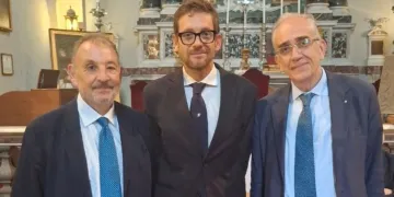 Da sinistra: Eugenio Leopardi, Mignani, Maurizio Pace