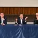 Da sinistra: il sindaco Fabrizio Piccioni, il filosofo Vito Mancuso e il curatore della rassegna Gustavo Cecchini