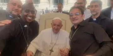 Giovanni Lentini con papa Bergoglio