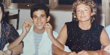 Nella Sarti con il figlio Raffaele