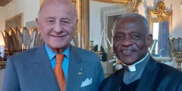 Il cardinale Peter Turkson e l’ambasciatore Giorgio Girelli