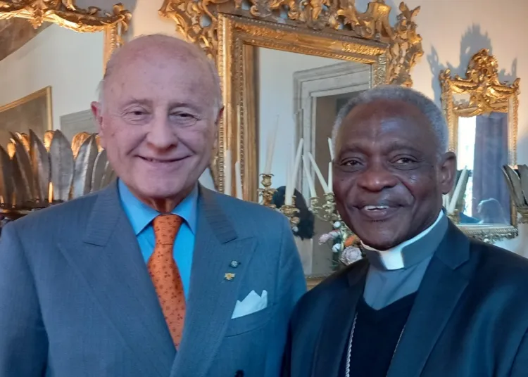 Il cardinale Peter Turkson e l’ambasciatore Giorgio Girelli