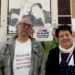 Roberto Malini e Lisetta Sperindei di fronte al Tribunale di Pesaro, in attesa della seconda udienza