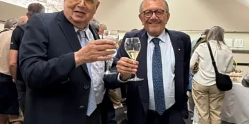 Il presidente di RivieraBanca Fausto Caldari col collega di Alba  Tino Cornaglia