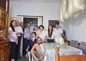 Con tutta la famiglia ed il sindaco di Misano Adriatico Fabrizio Piccioni