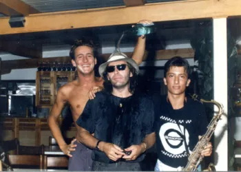 Alessandro Mazzoli col sax insieme a Vasco Rossi