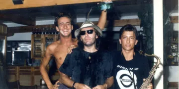 Alessandro Mazzoli col sax insieme a Vasco Rossi