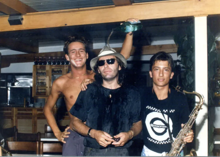 Alessandro Mazzoli col sax insieme a Vasco Rossi