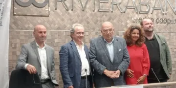 Da sinistra: Pier Paolo Silvi Marchini, il Maestro Ubaldo Fabbri, il Presidente Fausto Caldari, Beatrice D'Angeli, Diego Olivieri