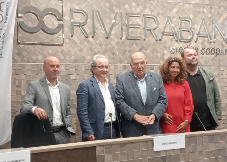Da sinistra: Pier Paolo Silvi Marchini, il Maestro Ubaldo Fabbri, il Presidente Fausto Caldari, Beatrice D'Angeli, Diego Olivieri