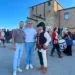 Brunello Cucinelli al centro. Alla sua sinistra Pierpaolo Saioni e Niko di Mastroberardino, assessore alla Cultura a Mondaino
