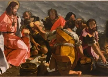 "L'apparizione di Gesù ai discepoli sul lago di Tiberiade" di Giovanni Laurentini detto l'Arrigoni.