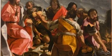 "L'apparizione di Gesù ai discepoli sul lago di Tiberiade" di Giovanni Laurentini detto l'Arrigoni.