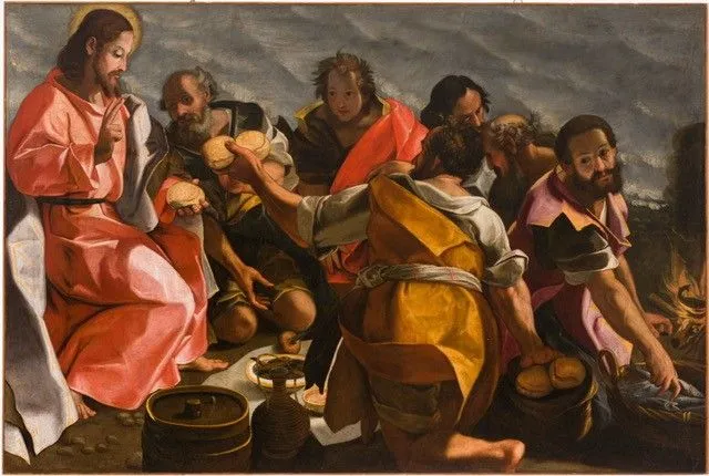 "L'apparizione di Gesù ai discepoli sul lago di Tiberiade" di Giovanni Laurentini detto l'Arrigoni.