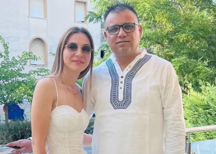 Il titolare Klodian Matija e la compagna Tina