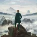 Il Viandante sul mare di nebbia (in tedesco Der Wanderer über dem Nebelmeer) di o Caspar David Friedrich,  Kunsthalle di Amburgo.
