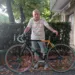 Lele Montanari con la bici di Marco Pantani